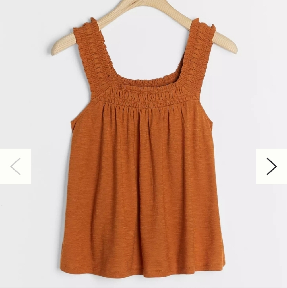 Anthropologie Lillian Ruched Cotton Blend Tank Top
